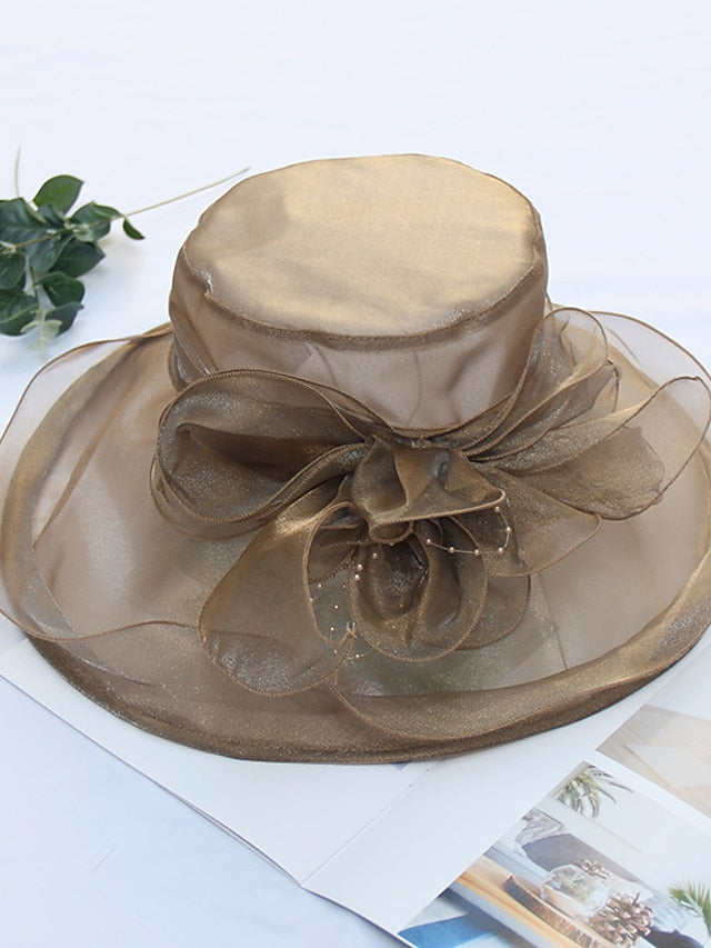 Party Hat Party Wedding Special Occasion Flower Solid Color Wine Black Hat / White / Fall / Winter / Spring / Summer for Women