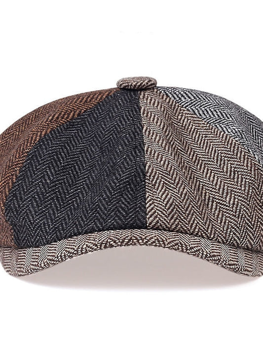 Hat Beret Hat Black Light Brown Brown Outdoor Street Dailywear Print Stripe Windproof Comfort Breathable for Women