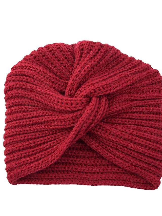 Muslim Inner Hijab Caps Bohemia Turban Cross Wrap Head Indian Hat Knitting Hijab Bonnet Turbante Cap for Women Wear for Women