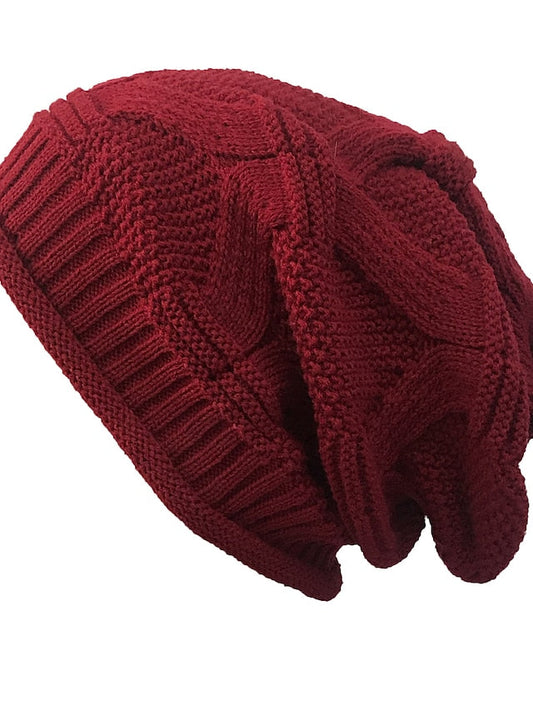 Hat Beanie / Slouchy Black Light Gray Dark Gray Outdoor Home Street Knitted Pure Color Portable Windproof Comfort for Women