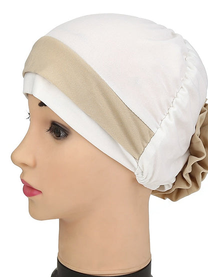 Stretch Inner Hijab Caps Muslim Hat Turban Femme Musulman Turbante Ready To Wear Hijab Bonnet Flower Indian Headwrap Loss Hair Cover for Women