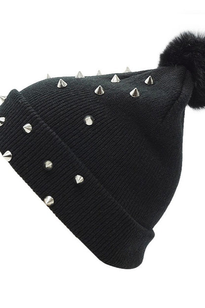 Warm Punk Rivet Knit Hat