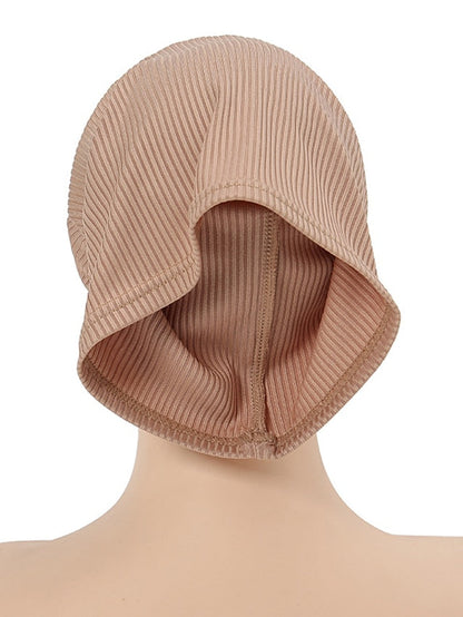 Simple Turban Cap Muslim Hijab Women Head Scarves Islamic Underscarf Bonnet Headscarf Stretch Jersey Cap Solid Color Muslim Turban Hats for Women