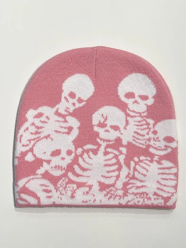 Unisex Skull Pattern Cold Weather Jacquard Hat