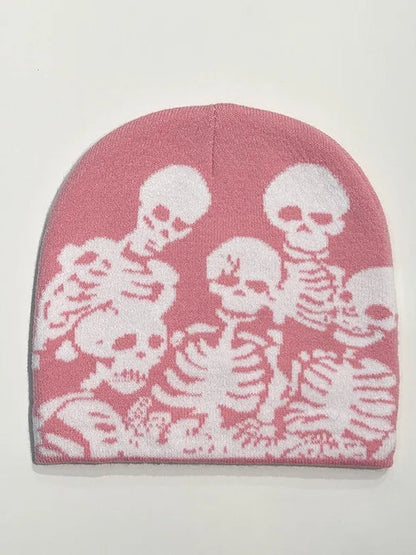 Unisex Skull Pattern Cold Weather Jacquard Hat