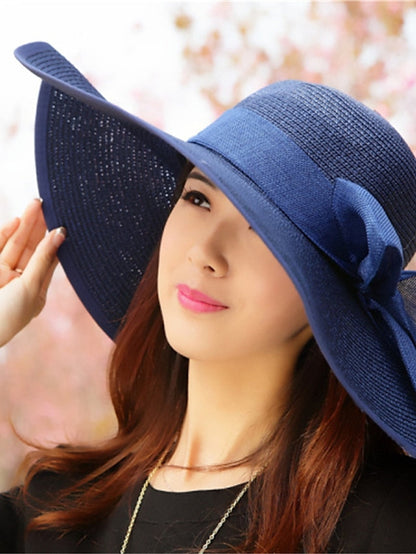 Party Hat Party Street Holiday Bow Solid Colored Light Blue Beige Hat White Pink Fall Winter Spring for Women
