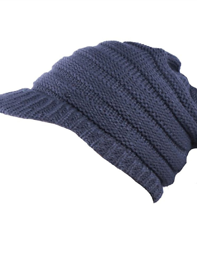 Hat Baseball Cap Black Pink Dark Gray Outdoor Home Daily Knit Pure Color Windproof Warm Dustproof for Women