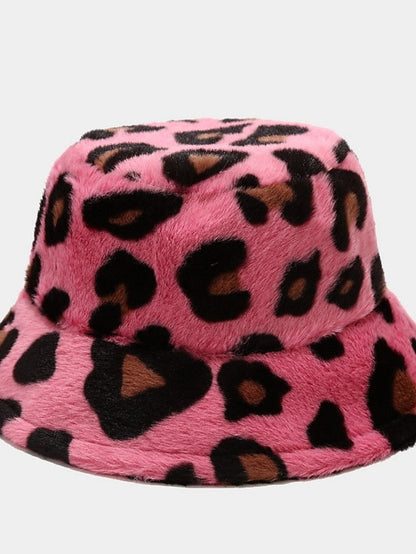 New Winter Bucket Hats Fluffy Fur Men Women Panama Hat Fashion Warm Fisherman Cap Multi Color Leopard Printed Hat for Women