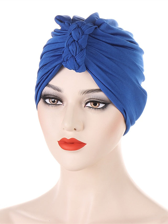 Vintage Inner Turban Hat Fashion Female Bandana Headband Hair Cover Cap Ladies Head Wraps for Women
