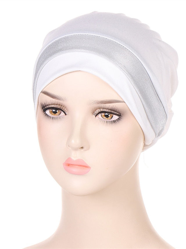 Soft Stretchy Under Scarf Cap for Women Soild Color Inner Hijab Bonnet Muslim Under Hijab Turban Hat for Women