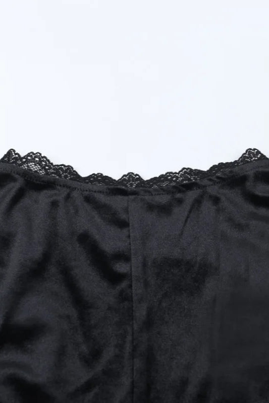 Goth Dark Lace Velvet Batwing Sleeve Maxi Dress