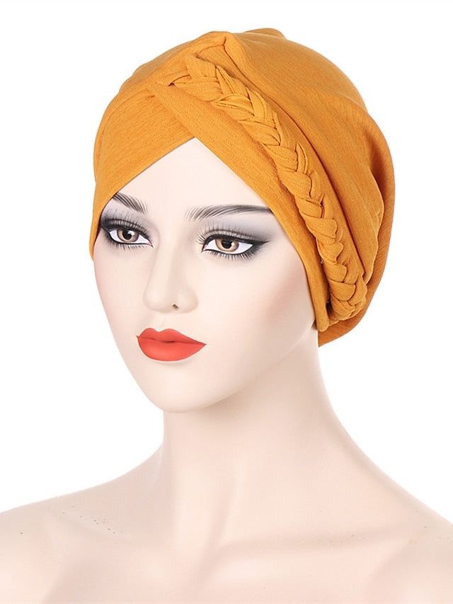 Bonnets Muslim Turban Hijabs Female Hat New Fashion Solid Color Simple Style Cap Hot Two Kinds of Wear Headgear for Women