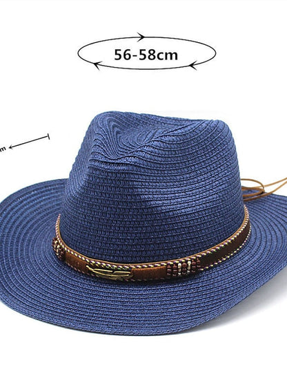 Men's Sun Hat Straw Hat Sports & Outdoor Daily Holiday Solid / Plain Color Straw Retro Simple Style Sunscreen 1 pcs for Women