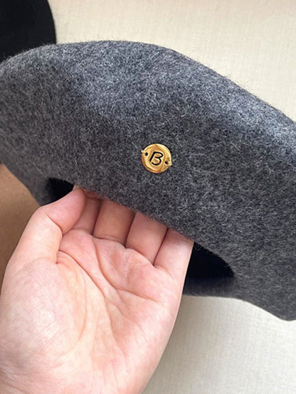 Hat Beret Hat Winter Hats Black Camel Gray Outdoor Daily Holiday Pure Color Letter Comfort Warm Breathable for Women