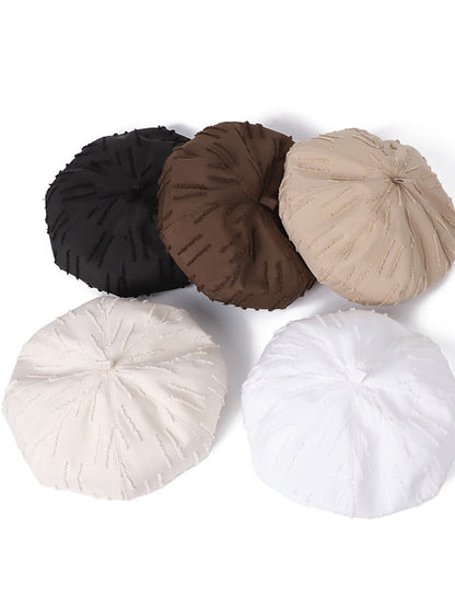 Fashion Black Beret Women Spring Summer Thin Breathable Painter Hat Trendy Artist Hat for Women