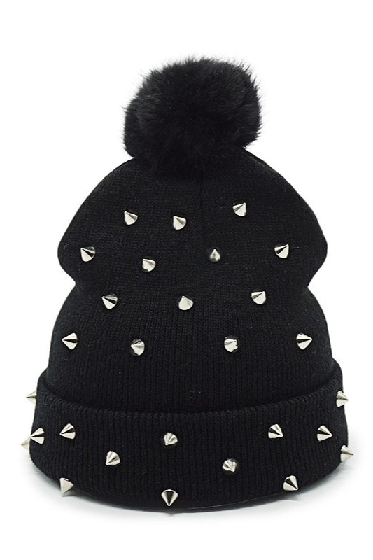 Warm Punk Rivet Knit Hat