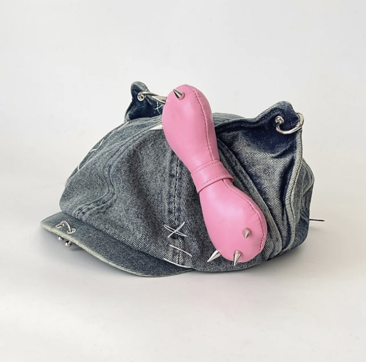 Dark Punk Kitty Ear Denim Hat