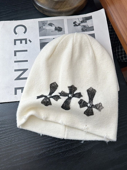 Versatile Punk Dark Solid Knit Hat