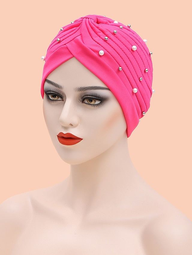 Beanie / Slouchy Party Dailywear Sports Outdoor Beaded Pure Color Red Blue Hat Basic Brown Pink Fall Winter for Women