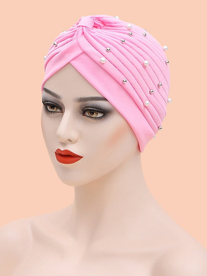 Beanie / Slouchy Party Dailywear Sports Outdoor Beaded Pure Color Red Blue Hat Basic Brown Pink Fall Winter for Women