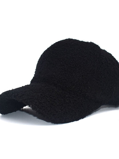 Hat Baseball Cap Winter Hats Black Pink Khaki Outdoor Street Dailywear Fleece Pure Color Windproof Comfort Warm for Women