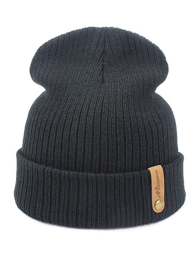 Hat Beanie / Slouchy Winter Hats Green Black Blue Outdoor Street Dailywear Knit Letter Windproof Comfort Warm for Women