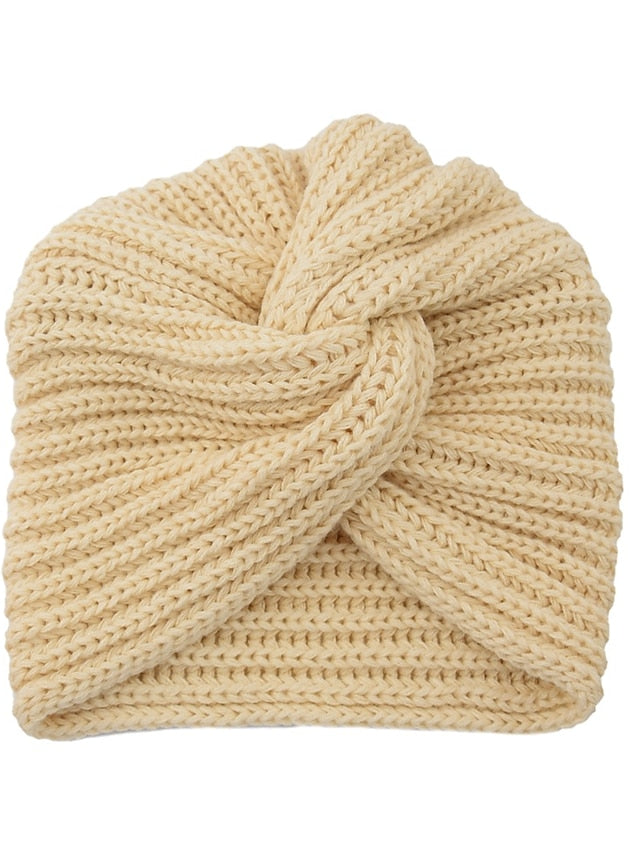 Muslim Inner Hijab Caps Bohemia Turban Cross Wrap Head Indian Hat Knitting Hijab Bonnet Turbante Cap for Women Wear for Women
