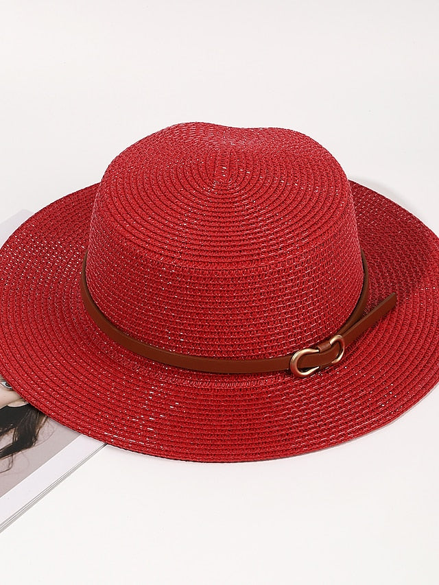 Sun Hat Straw Hat Holiday Straw Vacation Casual Beach Sunscreen Breathability Comfortable 1 pcs for Women
