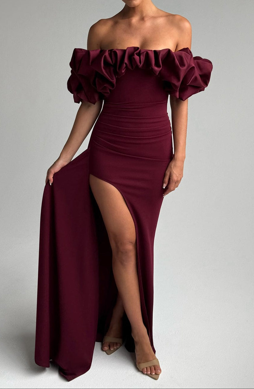 Noa Maxi Dress-Cherry Lacquer