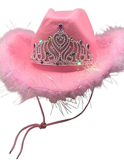 Hat Bucket Hat Flat Cap Light Pink Pink Fuchsia Party Outdoor Special Occasion Beaded Star Print Comfort Warm Breathable for Women