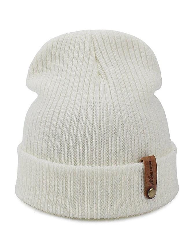 Hat Beanie / Slouchy Winter Hats Green Black Blue Outdoor Street Dailywear Knit Letter Windproof Comfort Warm for Women