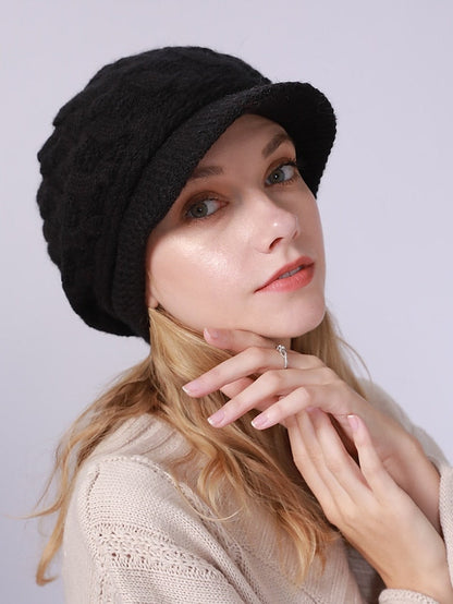 Warm Knitting Beret Hat Winter Women Solid Cap Outdoor Windproof Ear Protection Skiing Hiking Girls Caps for Women