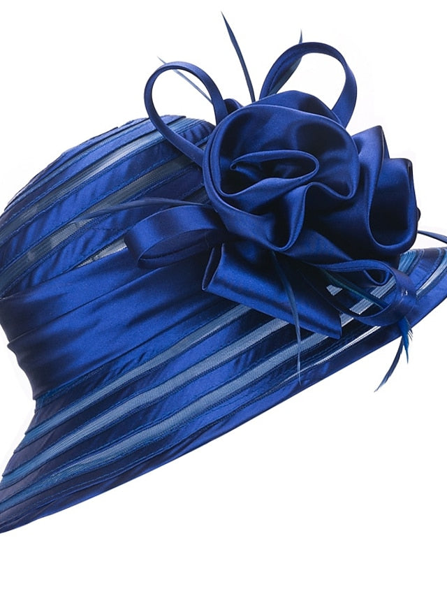 Hat Party Hat Silver Black Purple Wedding Party Outdoor Flower Solid Color Portable Sun Protection Breathable for Women