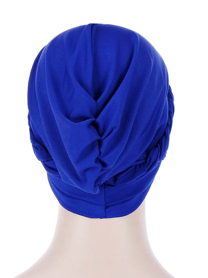 Muslim Women Inner Caps Braid Hijab Cap Comfort Fashion Turban Hat Colorful Cross Shape Chemo Hats Head Wearing Turbante for Women