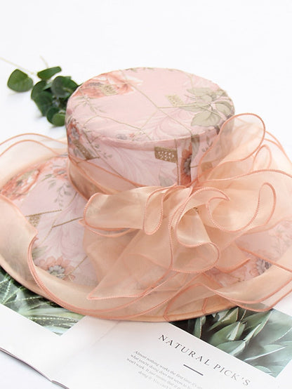 Hat Sun Hat Light Pink Pink Light Gray Outdoor Home Street Mesh Embroidery Flower Portable Windproof Comfort for Women