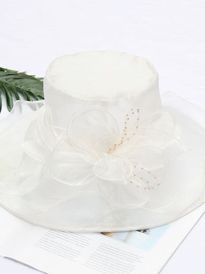 Party Hat Party Wedding Special Occasion Flower Solid Color Wine Black Hat / White / Fall / Winter / Spring / Summer for Women