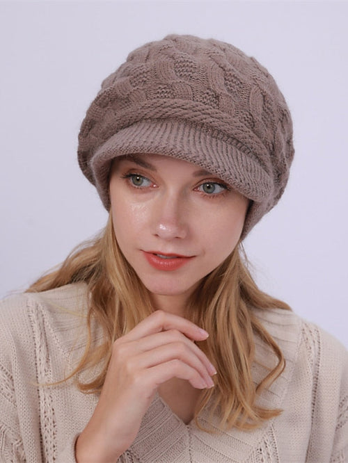 Hat Beret Hat Black Pink Wine Outdoor Street Dailywear Knit Pure Color Warm Breathable for Women