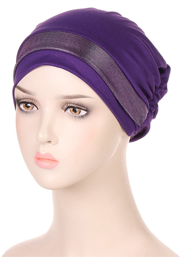 Soft Stretchy Under Scarf Cap for Women Soild Color Inner Hijab Bonnet Muslim Under Hijab Turban Hat for Women