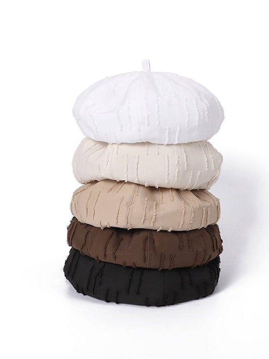 Fashion Black Beret Women Spring Summer Thin Breathable Painter Hat Trendy Artist Hat for Women