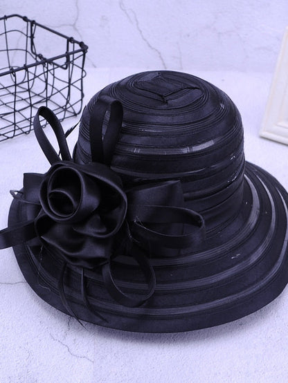 Hat Party Hat Silver Black Purple Wedding Party Outdoor Flower Solid Color Portable Sun Protection Breathable for Women