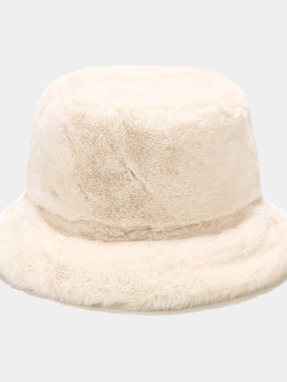 Winter Solid Fur Fluffy Bucket Hats Women Outdoor Warm Sun Hat Soft Furry Fisherman Cap Girl Fashion Panama Cap for Women