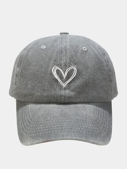 Fashion Outdoor Sport Solid Baseball Caps For Men Women Couple Love Heart Embroidery Snapback Cap Washed Cotton Dad Hat for Women
