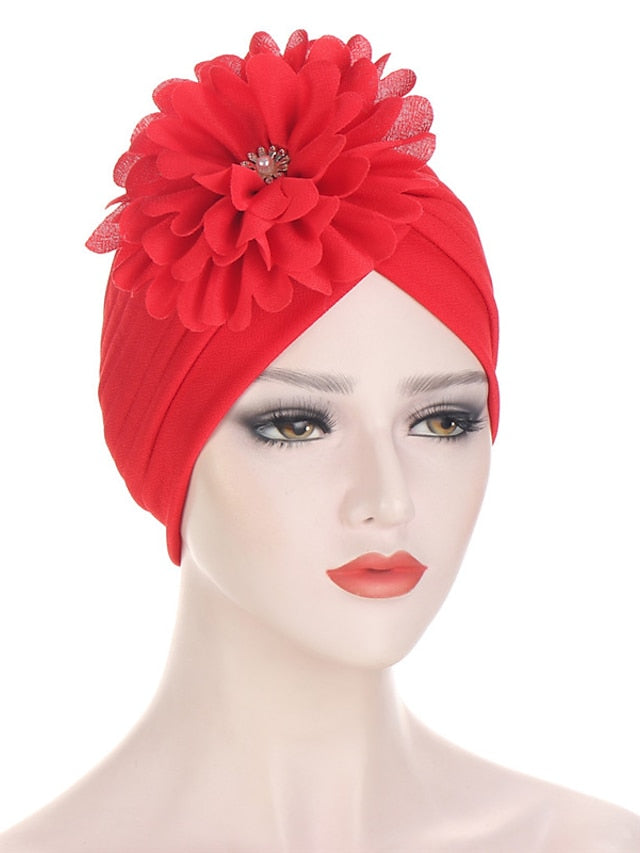 Multi Colors Bandanas Women Stretchy Turban Flower Muslim Hat Headband Wrap Female Hijab Indian Cap Head Wrap for Women for Women