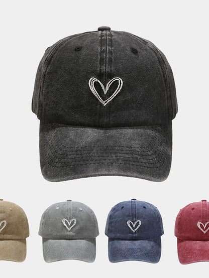 Fashion Outdoor Sport Solid Baseball Caps For Men Women Couple Love Heart Embroidery Snapback Cap Washed Cotton Dad Hat for Women
