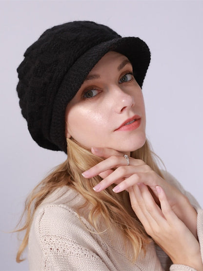 Hat Beret Hat Black Pink Wine Outdoor Street Dailywear Knit Pure Color Warm Breathable for Women
