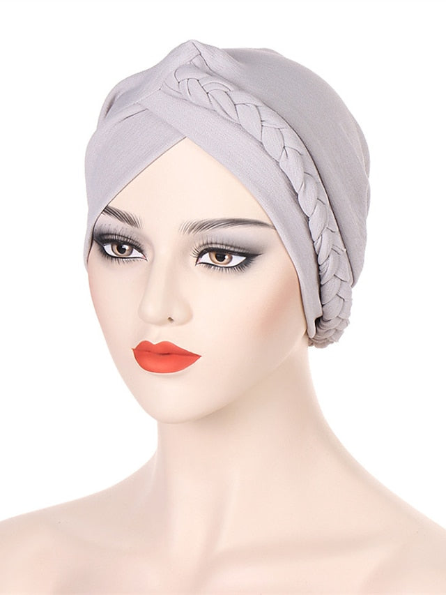 Bonnets Muslim Turban Hijabs Female Hat New Fashion Solid Color Simple Style Cap Hot Two Kinds of Wear Headgear for Women