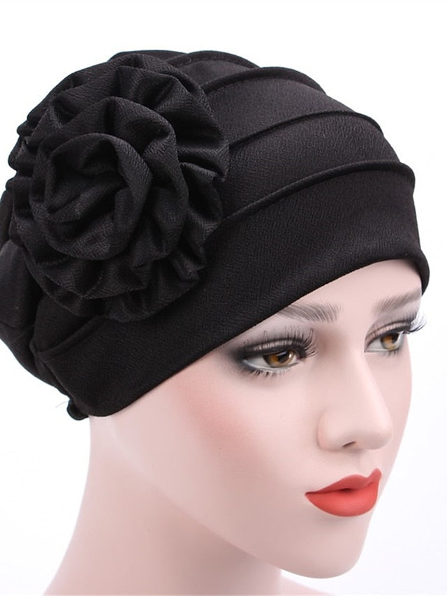 Beanie Slouchy Street Dailywear Casual Flower Pure Color Wine Black Hat Khaki Fall Winter Spring for Women