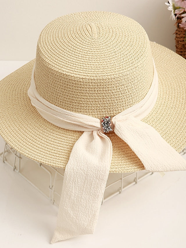 Sun Hat Straw Hat Holiday Straw Vacation Casual Nordic Style Breathability Outdoor Comfortable 1 pcs for Women