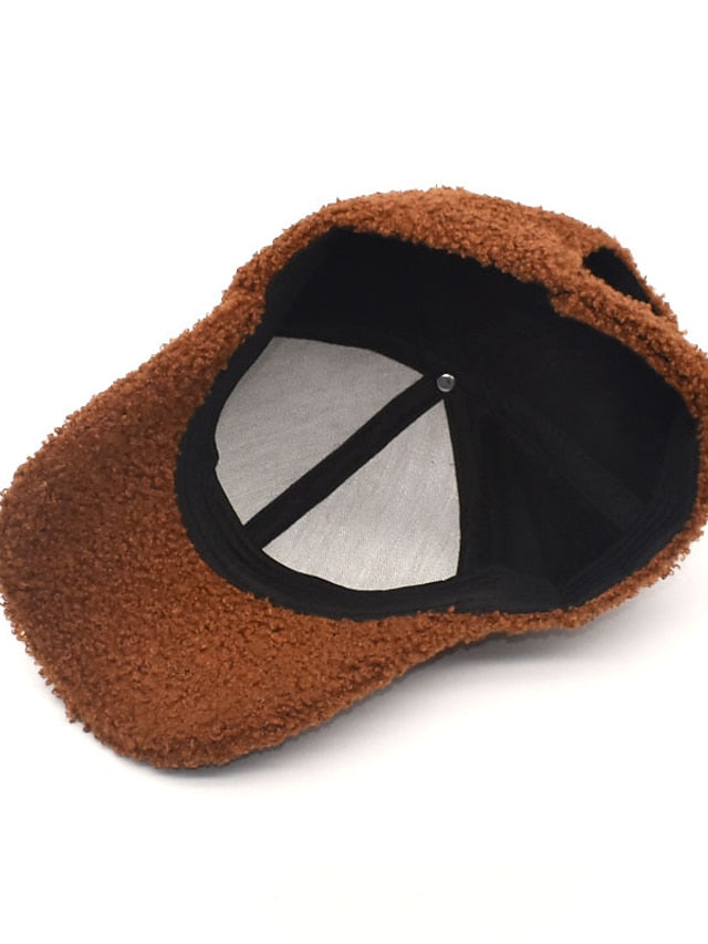 Hat Baseball Cap Winter Hats Black Pink Khaki Outdoor Street Dailywear Fleece Pure Color Windproof Comfort Warm for Women