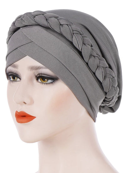 Muslim Women Inner Caps Braid Hijab Cap Comfort Fashion Turban Hat Colorful Cross Shape Chemo Hats Head Wearing Turbante for Women